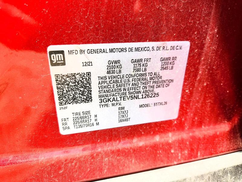 65519276 :رقم المزاد ، 3GKALTEV5NL126225 vin ، 2022 Gmc Terrain مزاد بيع