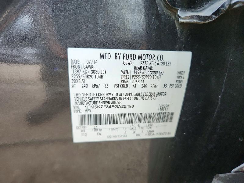 Продаж на аукціоні авто 2015 Ford Explorer, vin: 1FM5K7F84FGA25498, номер лоту: 66246766