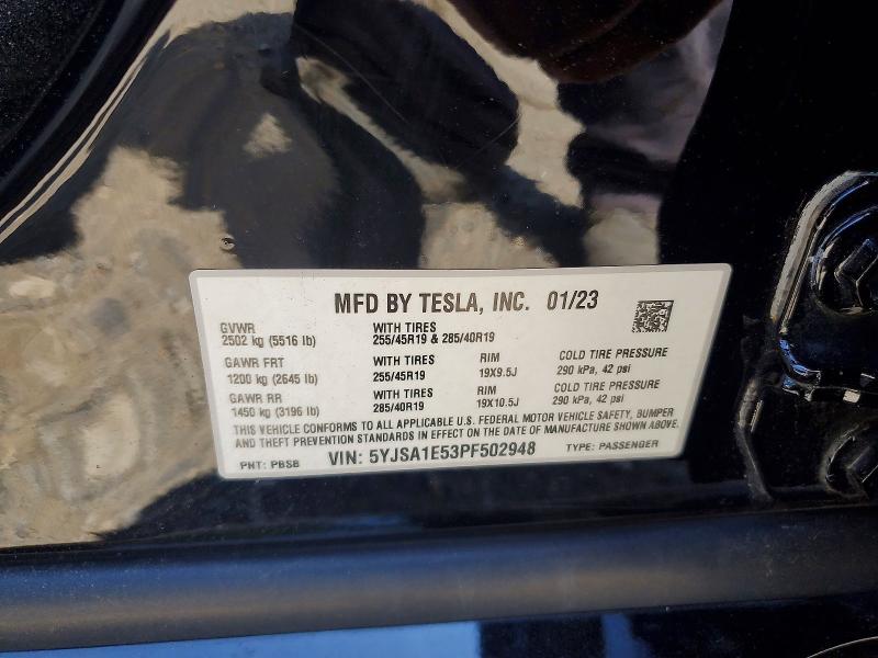 Aukcja sprzedaży 2023 Tesla Model S, vin: 5YJSA1E53PF502948, numer aukcji: 63665956