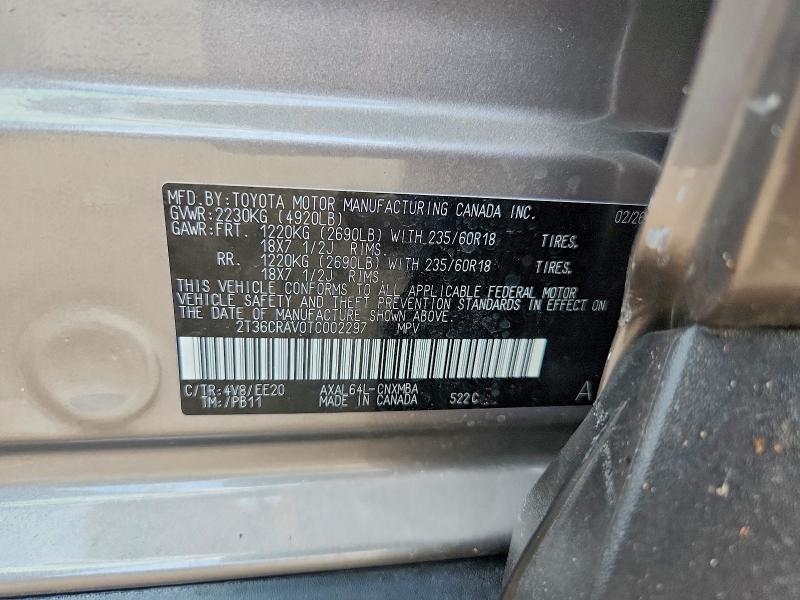 Продаж на аукціоні авто 2026 Toyota Rav4, vin: 2T36CRAV0TC002297, номер лоту: 64817026