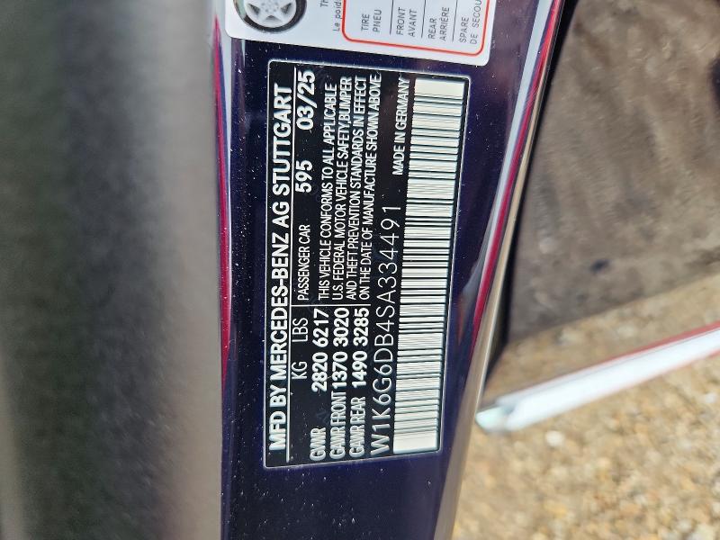 Aukcja sprzedaży 2025 Mercedes-benz S, vin: W1K6G6DB4SA334491, numer aukcji: 64911886