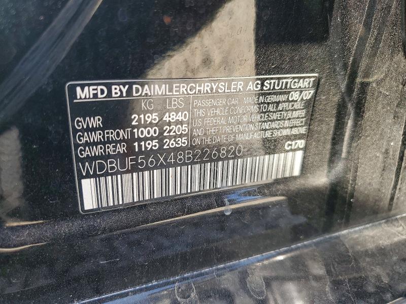 Продаж на аукціоні авто 2008 Mercedes-benz E, vin: WDBUF56X48B226820, номер лоту: 64815786