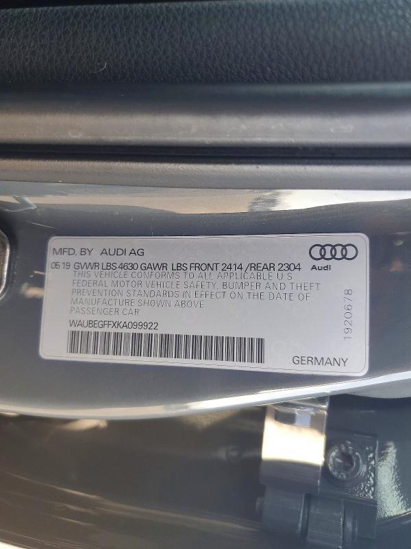 Продаж на аукціоні авто 2019 Audi A3, vin: WAUBEGFFXKA099922, номер лоту: 67090756
