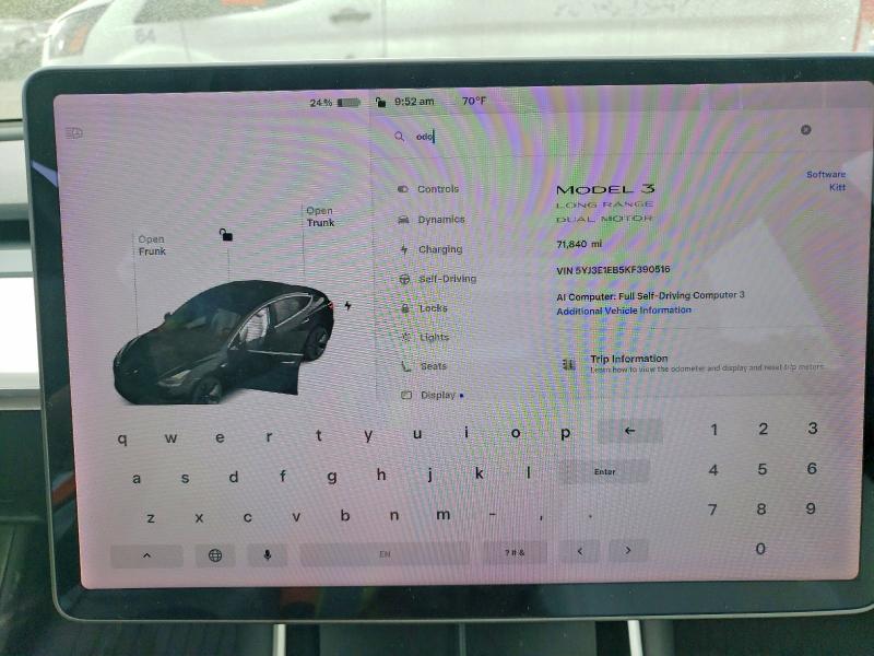 Aukcja sprzedaży 2019 Tesla Model 3, vin: 5YJ3E1EB5KF390516, numer aukcji: 64217656