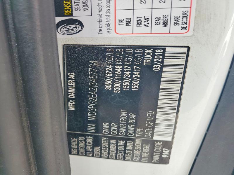 Aukcja sprzedaży 2018 Mercedes-benz Metris, vin: WD3PG2EA2J3457734, numer aukcji: 66226946