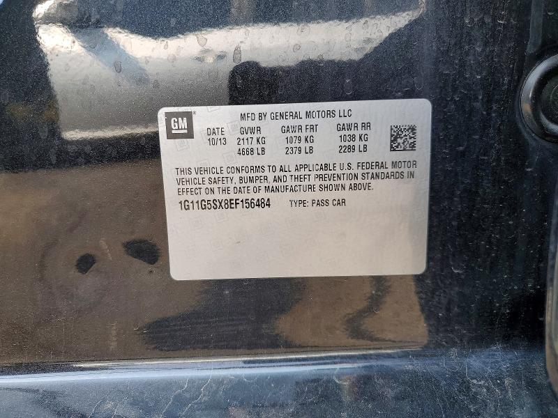 Aukcja sprzedaży 2014 Chevrolet Malibu, vin: 1G11G5SX8EF156484, numer aukcji: 64400126