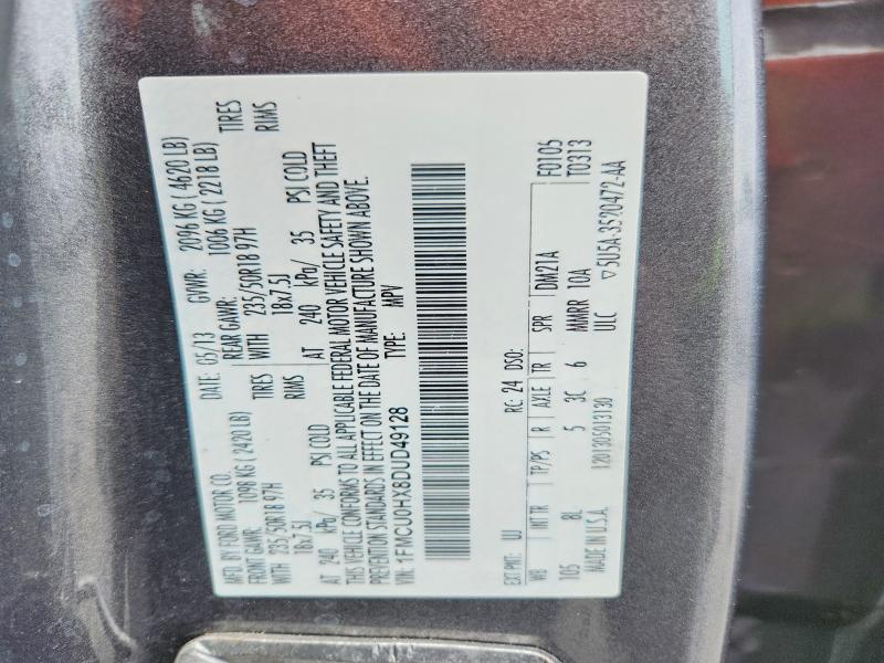 Aukcja sprzedaży 2013 Ford Escape, vin: 1FMCU0HX8DUD49128, numer aukcji: 63663436