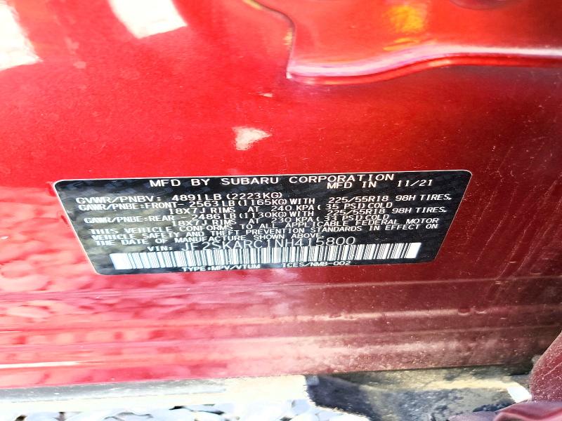 Продажа на аукционе авто 2022 Subaru Forester, vin: JF2SKARC1NH415800, номер лота: 64822796