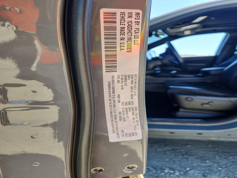 Auction sale of the 2021 Dodge Durango, vin: 1C4SDHCT1MC760878, lot number: 62840186