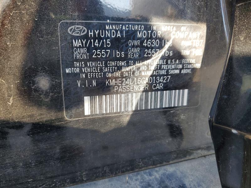 2016 Hyundai Sonata Hybrid მანქანა იყიდება აუქციონზე, vin: KMHE24L16GA013427, აუქციონის ნომერი: 64148606