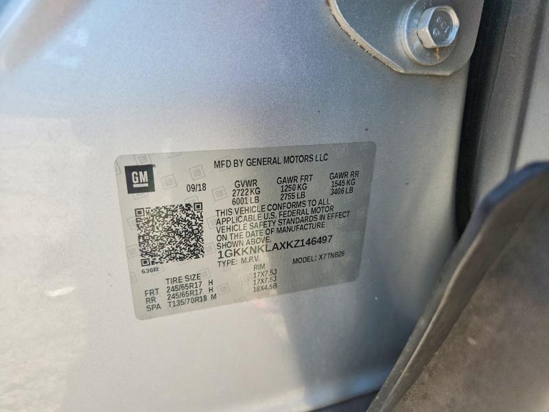 2019 Gmc Acadia მანქანა იყიდება აუქციონზე, vin: 1GKKNKLAXKZ146497, აუქციონის ნომერი: 64417436