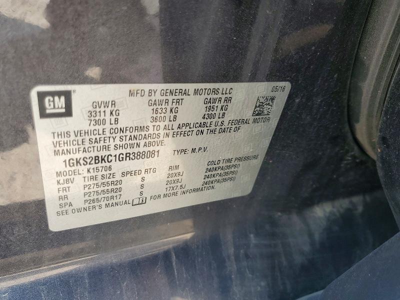 Продажа на аукционе авто 2016 Gmc Yukon, vin: 1GKS2BKC1GR388081, номер лота: 64853266