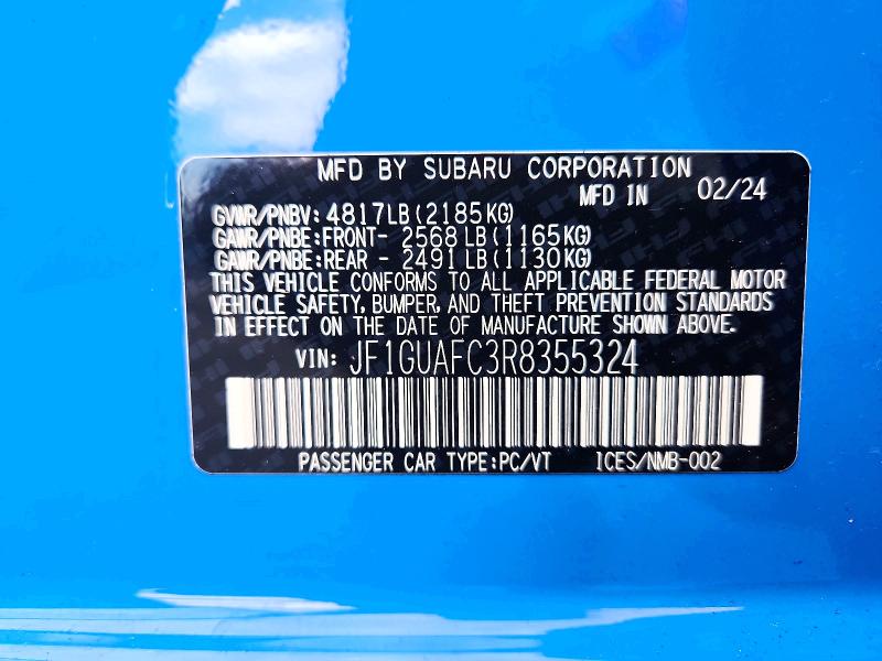 Aukcja sprzedaży 2024 Subaru Impreza, vin: JF1GUAFC3R8355324, numer aukcji: 64804646