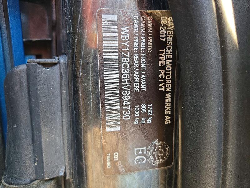 Продажа на аукционе авто 2017 Bmw I3, vin: WBY1Z8C36HV894730, номер лота: 64417936
