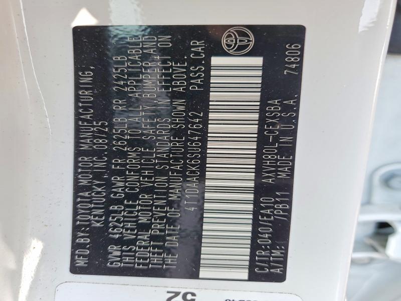 Aukcja sprzedaży 2025 Toyota Camry, vin: 4T1DAACK6SU647642, numer aukcji: 64961416