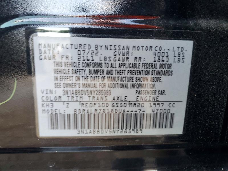 Продажа на аукционе авто 2022 Nissan Sentra, vin: 3N1AB8DV5NY285989, номер лота: 65205286