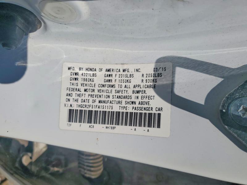 Продажа на аукционе авто 2015 Honda Accord, vin: 1HGCR2F51FA151175, номер лота: 63763846