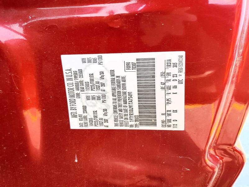 2001 Ford Ranger მანქანა იყიდება აუქციონზე, vin: 1FTYR10U91TA75491, აუქციონის ნომერი: 64801126