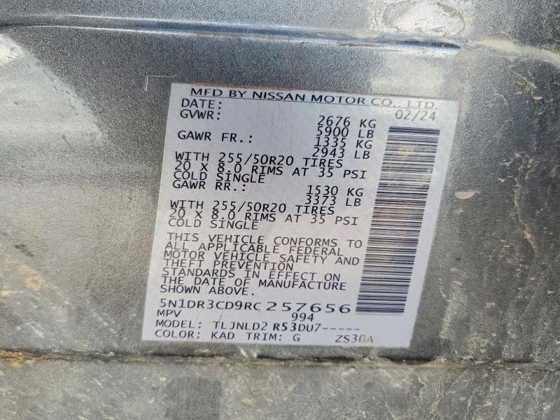 Продаж на аукціоні авто 2024 Nissan Pathfinder, vin: 5N1DR3CD9RC257656, номер лоту: 63442386