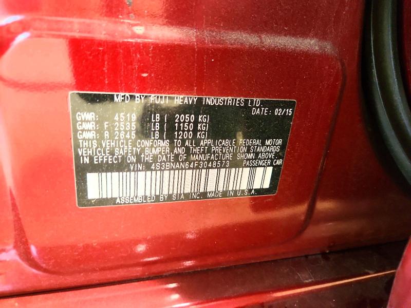 Продажа на аукционе авто 2015 Subaru Legacy, vin: 4S3BNAN64F3048573, номер лота: 65658686