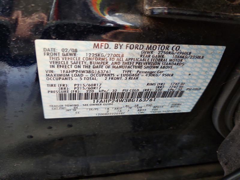 Aukcja sprzedaży 2008 Ford Taurus, vin: 1FAHP24W38G163761, numer aukcji: 63843316