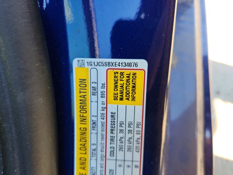 2014 Chevrolet Sonic მანქანა იყიდება აუქციონზე, vin: 1G1JC5SBXE4134076, აუქციონის ნომერი: 67031426