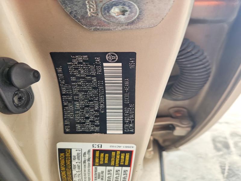 Продажа на аукционе авто 2007 Toyota Avalon, vin: 4T1BK36B97U228722, номер лота: 63392826