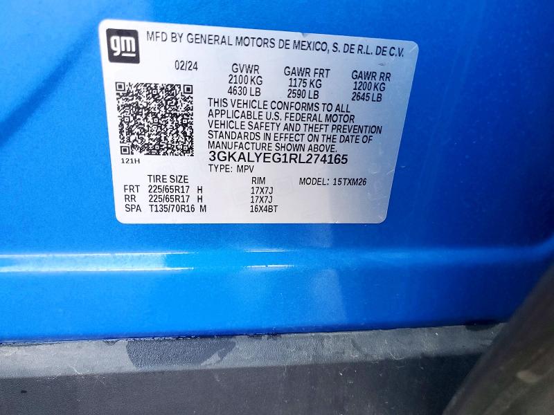 Aukcja sprzedaży 2024 Gmc Terrain, vin: 3GKALYEG1RL274165, numer aukcji: 65653706
