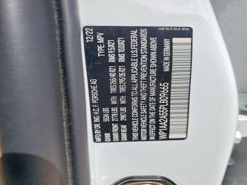 2023 Porsche Macan მანქანა იყიდება აუქციონზე, vin: WP1AA2A55PLB09665, აუქციონის ნომერი: 65196926