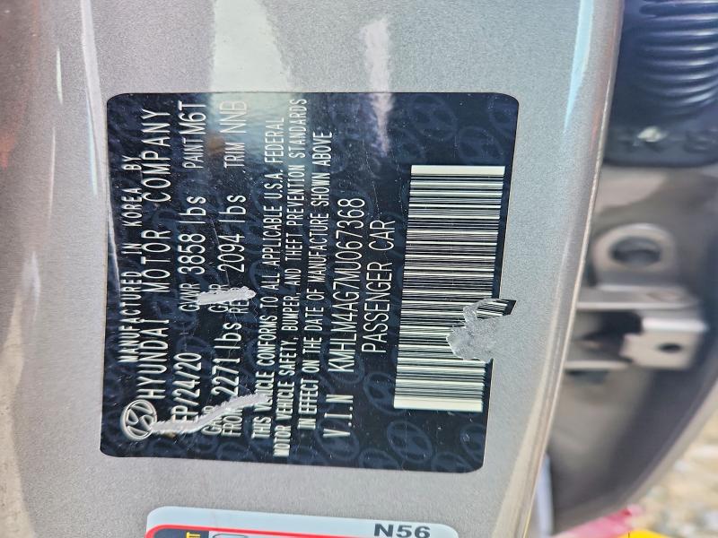 2021 Hyundai Elantra მანქანა იყიდება აუქციონზე, vin: KMHLM4AG7MU067368, აუქციონის ნომერი: 66985336