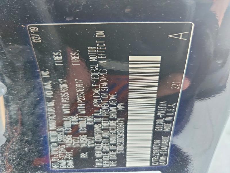63836436 :رقم المزاد ، 5TDKZ3DC5KS008471 vin ، 2019 Toyota Sienna مزاد بيع