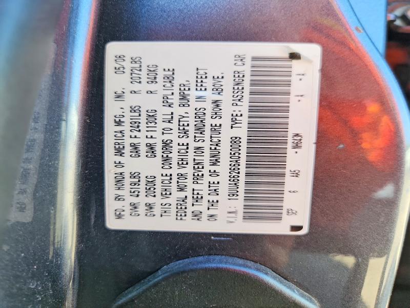 2006 Acura 3.2tl მანქანა იყიდება აუქციონზე, vin: 19UUA66266A050089, აუქციონის ნომერი: 63290576