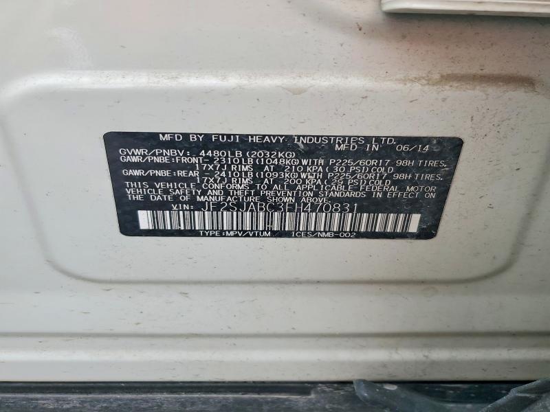 Aukcja sprzedaży 2015 Subaru Forester, vin: JF2SJABC3FH470831, numer aukcji: 63893746