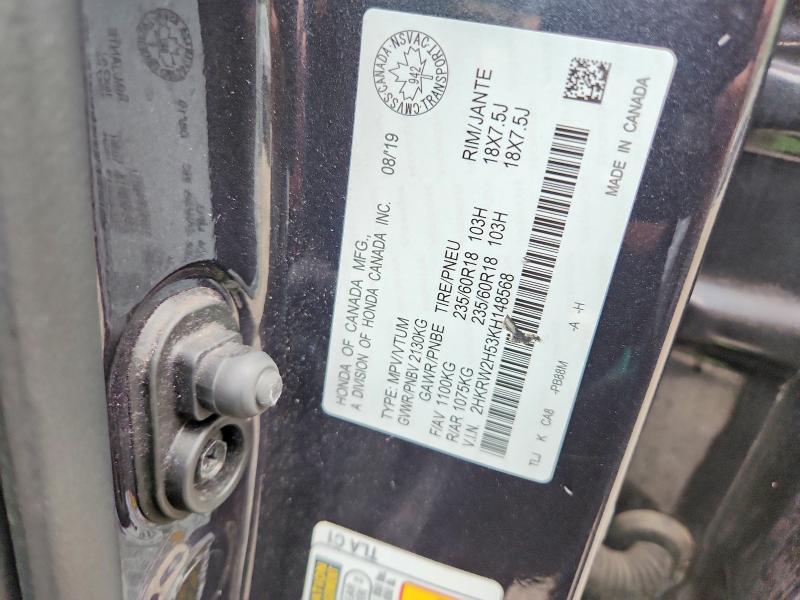 64968526 :رقم المزاد ، 2HKRW2H53KH148568 vin ، 2019 Honda Cr-v مزاد بيع
