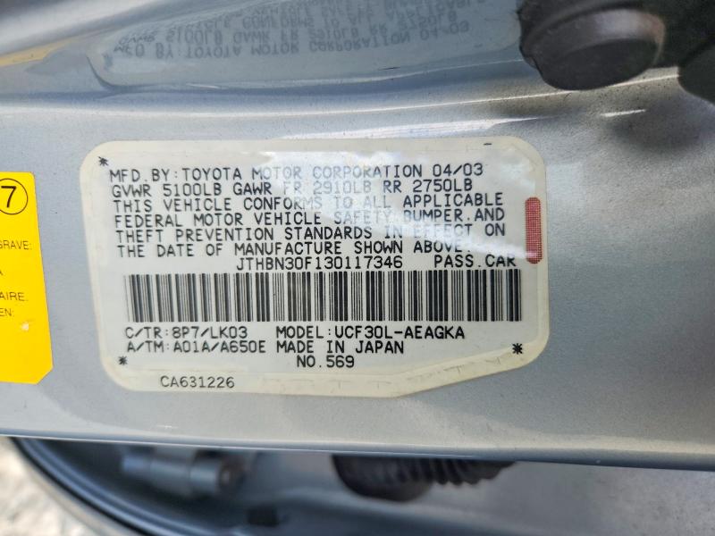 Продажа на аукционе авто 2003 Lexus Ls, vin: JTHBN30F130117346, номер лота: 64536056