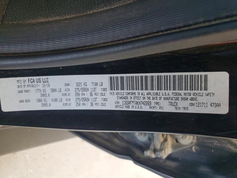 Продажа на аукционе авто 2019 Ram 1500, vin: 1C6SRFMT0KN742269, номер лота: 64251866