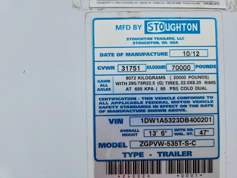 Продаж на аукціоні авто 2013 Stoughton Unknown, vin: 1DW1A5323DB400201, номер лоту: 63377956