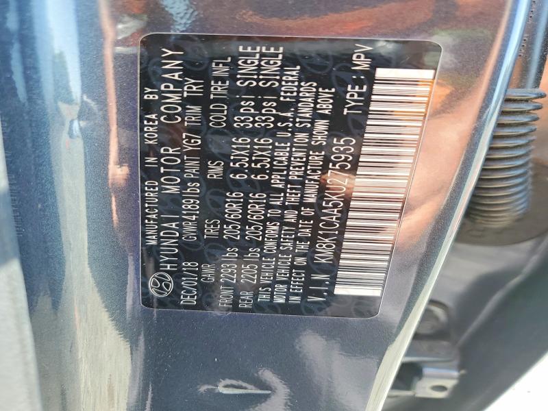 63679806 :رقم المزاد ، KM8K1CAA5KU275935 vin ، 2019 Hyundai Kona مزاد بيع