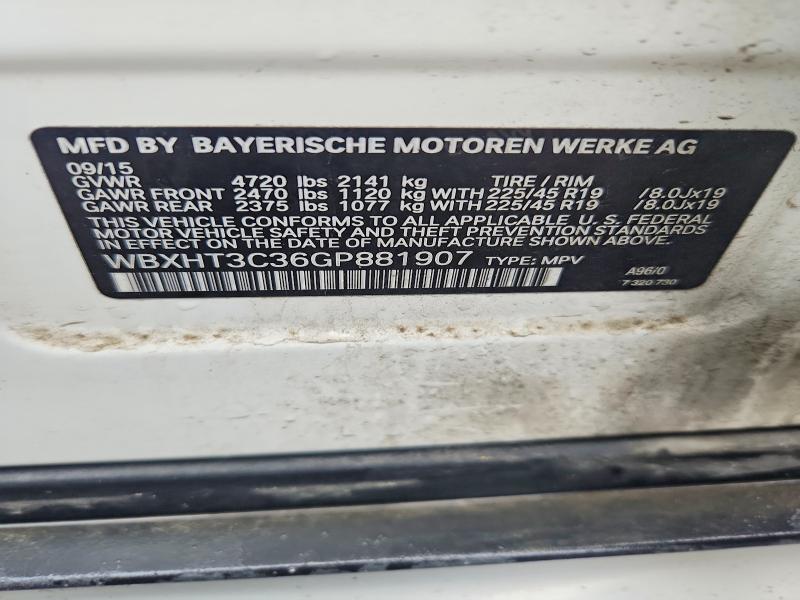 65096206 :رقم المزاد ، WBXHT3C36GP881907 vin ، 2016 Bmw X1 مزاد بيع