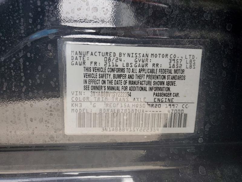 2025 Nissan Sentra მანქანა იყიდება აუქციონზე, vin: 3N1AB8BV1SY222354, აუქციონის ნომერი: 66953236