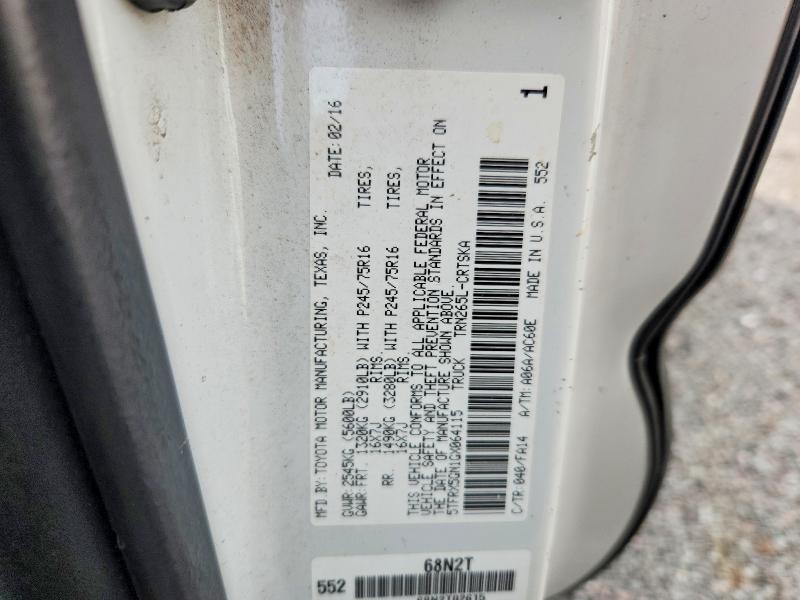 69237016 :رقم المزاد ، 5TFRX5GN1GX064115         vin ، 2016 Toyota Tacoma مزاد بيع