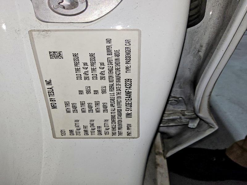 Продаж на аукціоні авто 2022 Tesla Model 3, vin: 5YJ3E1EA4NF143239, номер лоту: 63249866