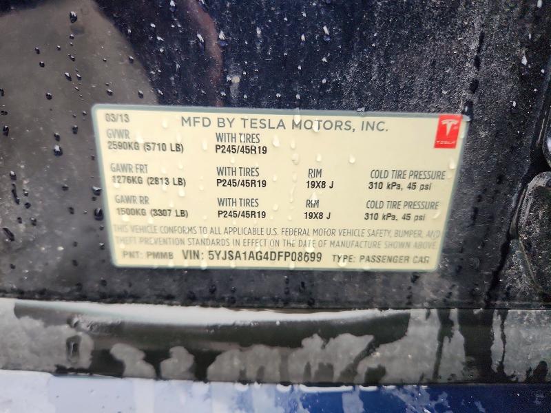 Aukcja sprzedaży 2013 Tesla Model S, vin: 5YJSA1AG4DFP08699, numer aukcji: 65078826