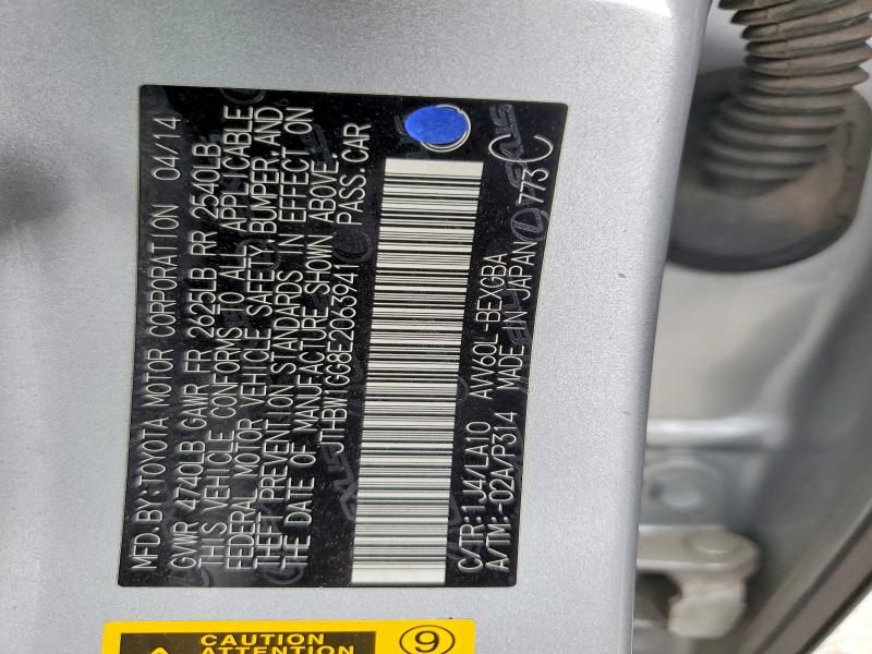 64674516 :رقم المزاد ، JTHBW1GG8E2063941 vin ، 2014 Lexus Es مزاد بيع