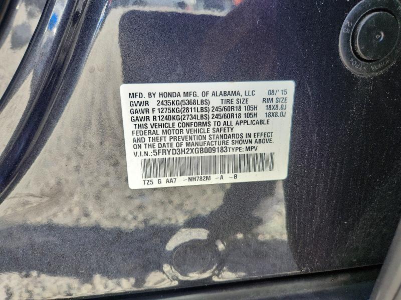 2016 Acura Mdx მანქანა იყიდება აუქციონზე, vin: 5FRYD3H2XGB009183, აუქციონის ნომერი: 65675066