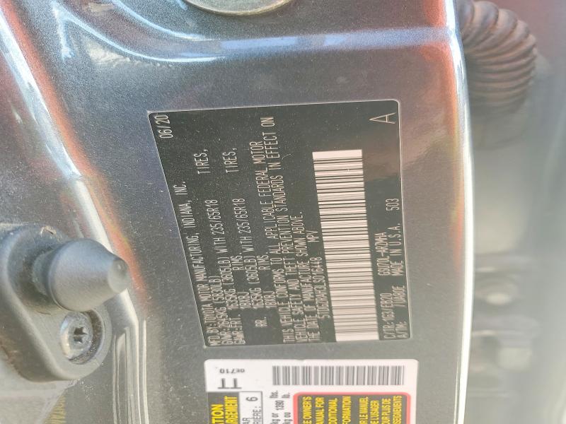 Aukcja sprzedaży 2020 Toyota Highlander, vin: 5TDGZRAH3LS016448, numer aukcji: 62783046