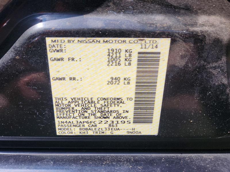 Aukcja sprzedaży 2015 Nissan Altima, vin: 1N4AL3AP6FC223195, numer aukcji: 66423386