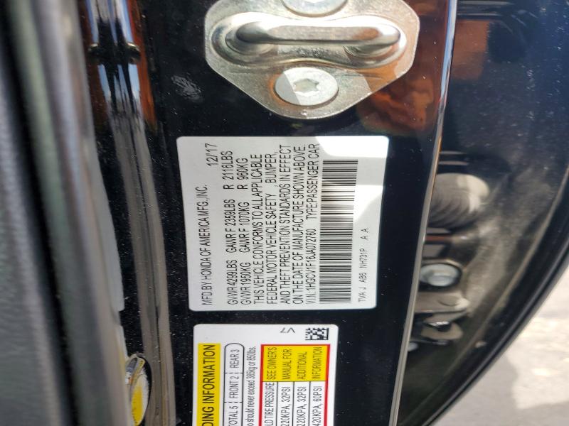 Продаж на аукціоні авто 2018 Honda Accord, vin: 1HGCV1F16JA072760, номер лоту: 64578626