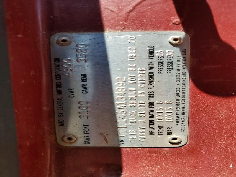 Aukcja sprzedaży 1976 Chevrolet C10, vin: CCL146A134892, numer aukcji: 64190436