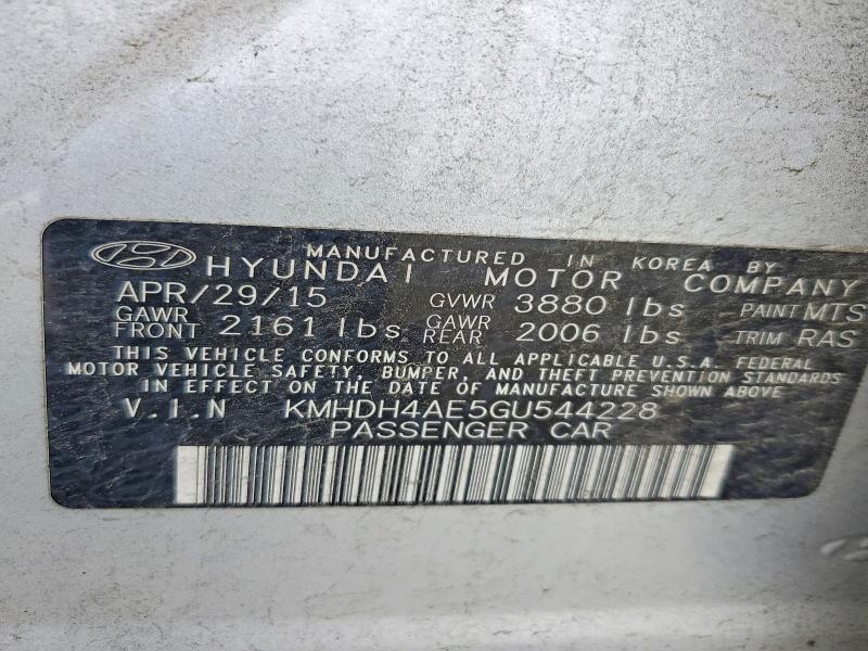 Aukcja sprzedaży 2016 Hyundai Elantra, vin: KMHDH4AE5GU544228, numer aukcji: 64190696